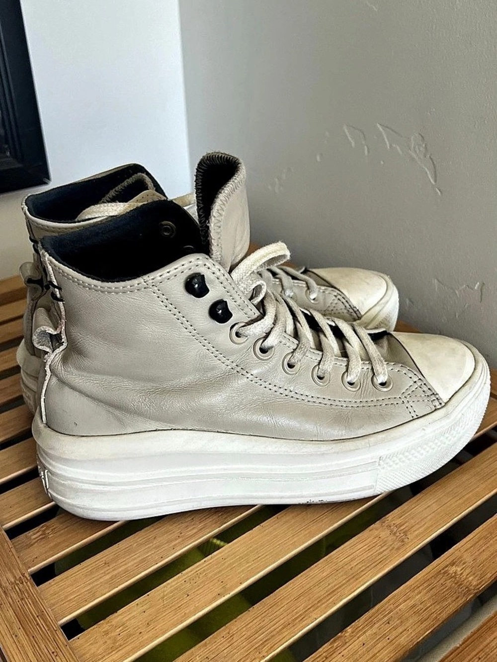 Converse Chuck Taylor All Star Move Platform High Beach Stone Sneakers US 7
